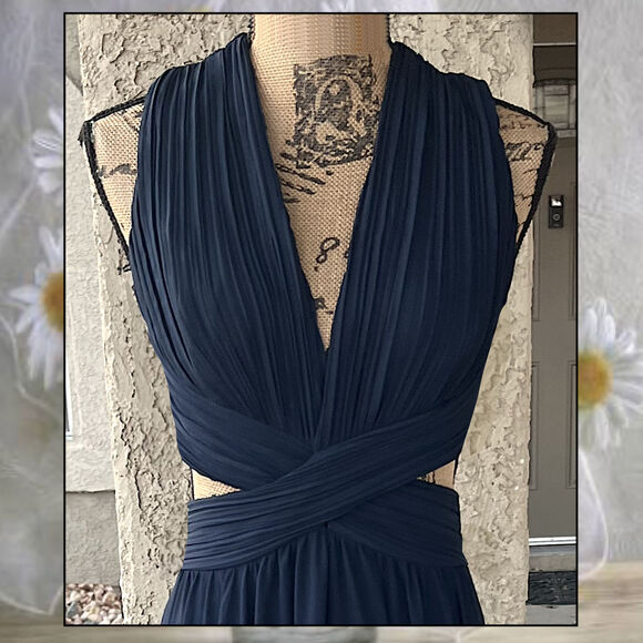 Lulus Navy Blue Cutout Vivid Imagination Maxi Dress Size XL - Picture 3 of 10